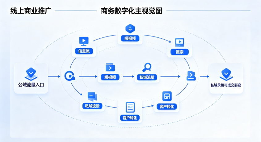 岳阳线上商业推广怎么做？全域流量闭环搭建与低成本转化实战指南